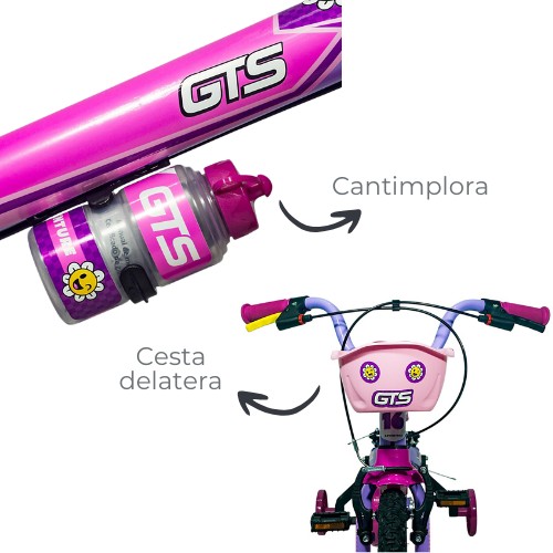 Bicicleta de paseo R16 con cantimplora GTS rosa Bicicleta de paseo R16 con cantimplora GTS rosa