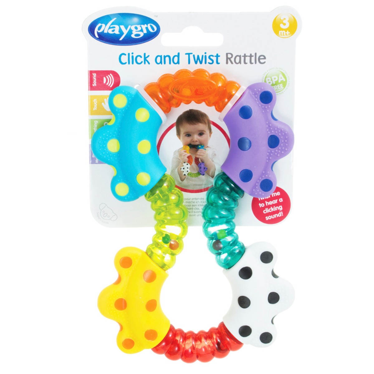 Mordillo sonajero para Bebé Playgro Click and Twist Rattle